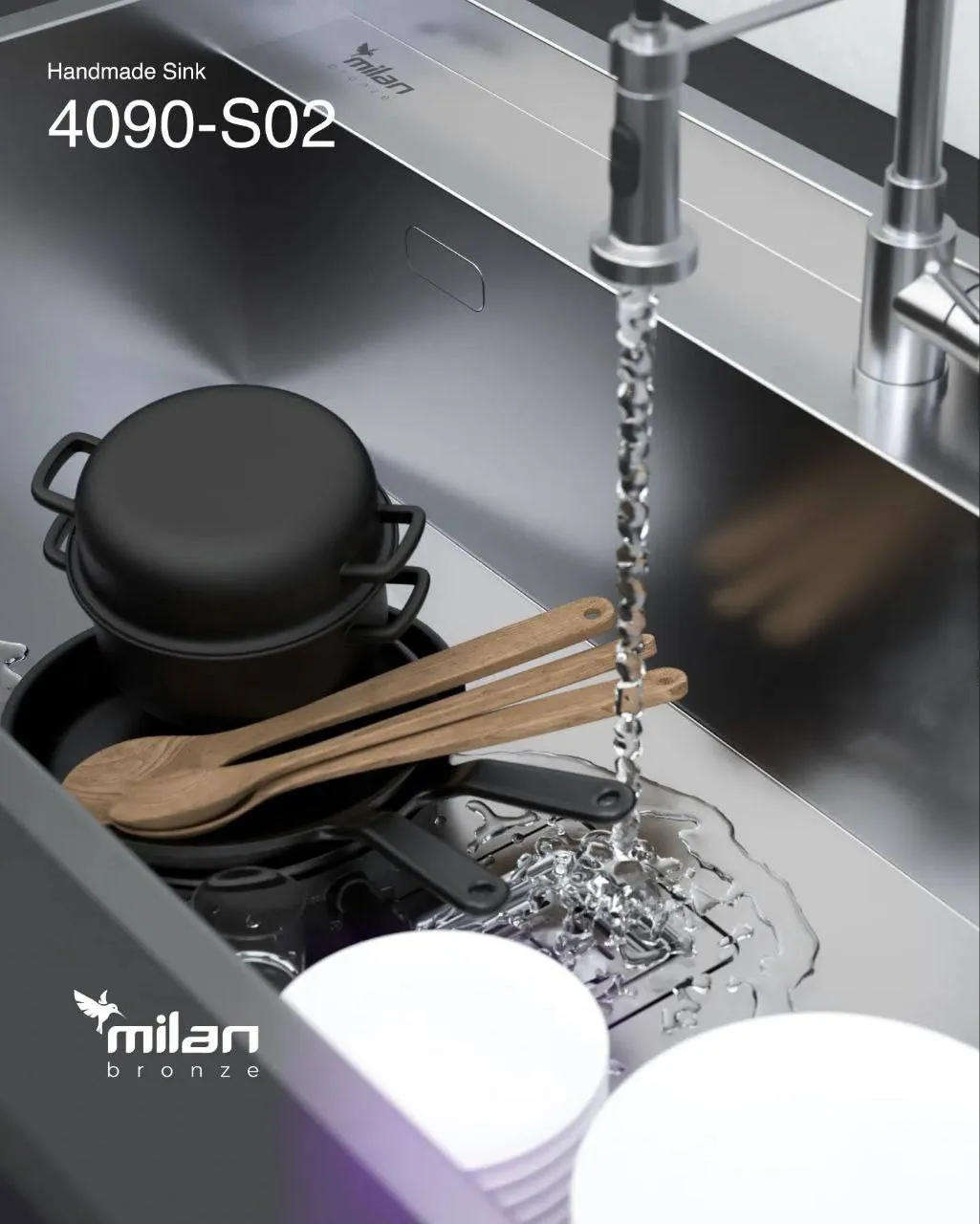 سینک استیل توکار باکسی میلان مدل 4090_S02